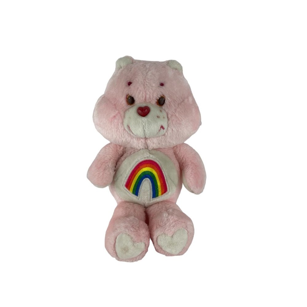 Care Bears Cheer Bear Plush 13" Pink Rainbow Stuffed Animal Toy‎ Vintage TCFC